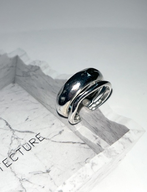 [ silver 925 ] volume 2-line ring