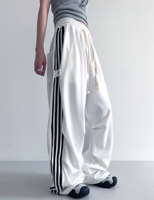 line button two-way track pants