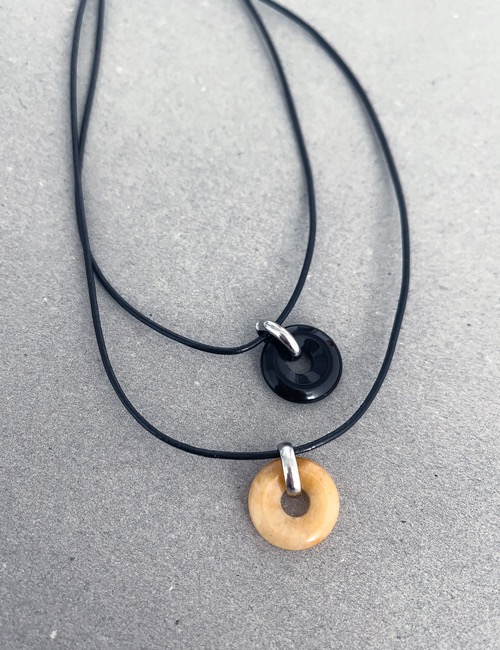 leather hole ring necklace
